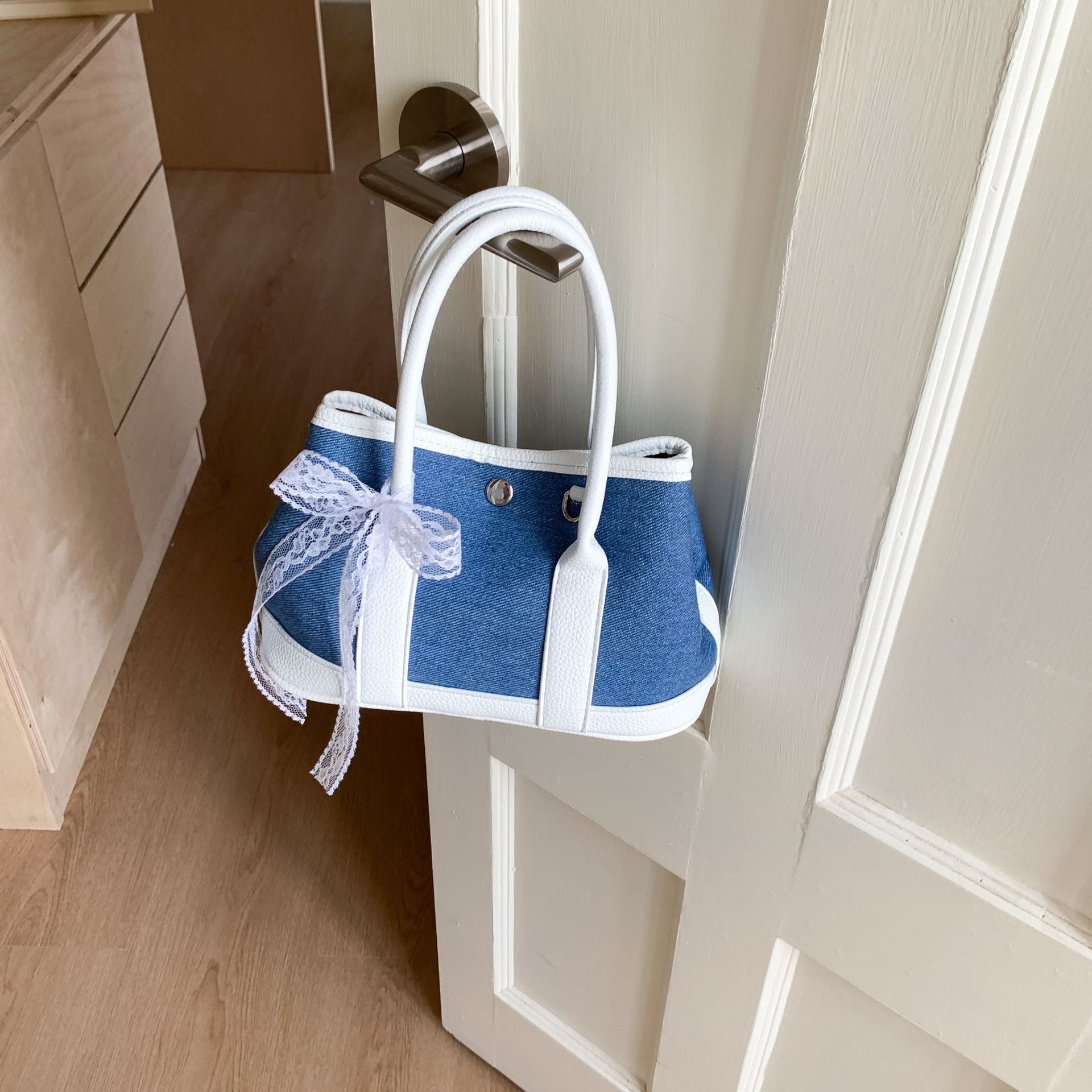 Dongdaemun Denim Mini Tote Shoulder Bag
