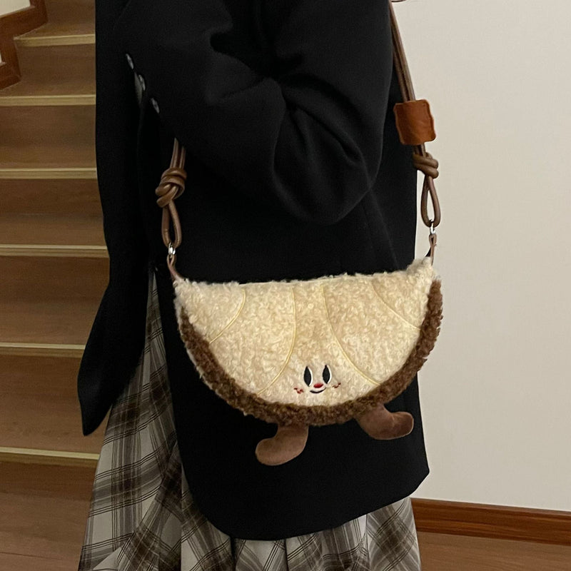 Maillard Style Cute Croissant Shoulder Bag for Commuters
