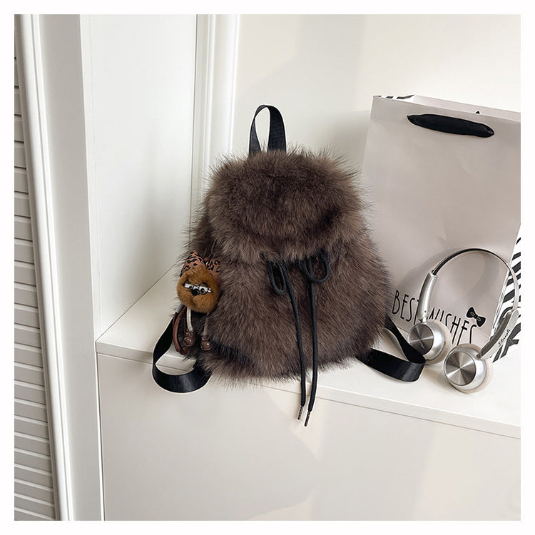 Fashionable Fluff Student Schoolbag Backpack