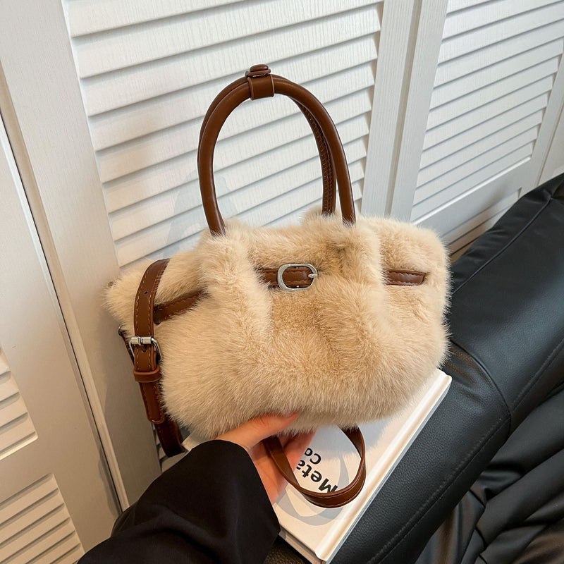Demellier Women's Plush Splicing Shoulder Crossbody Bag