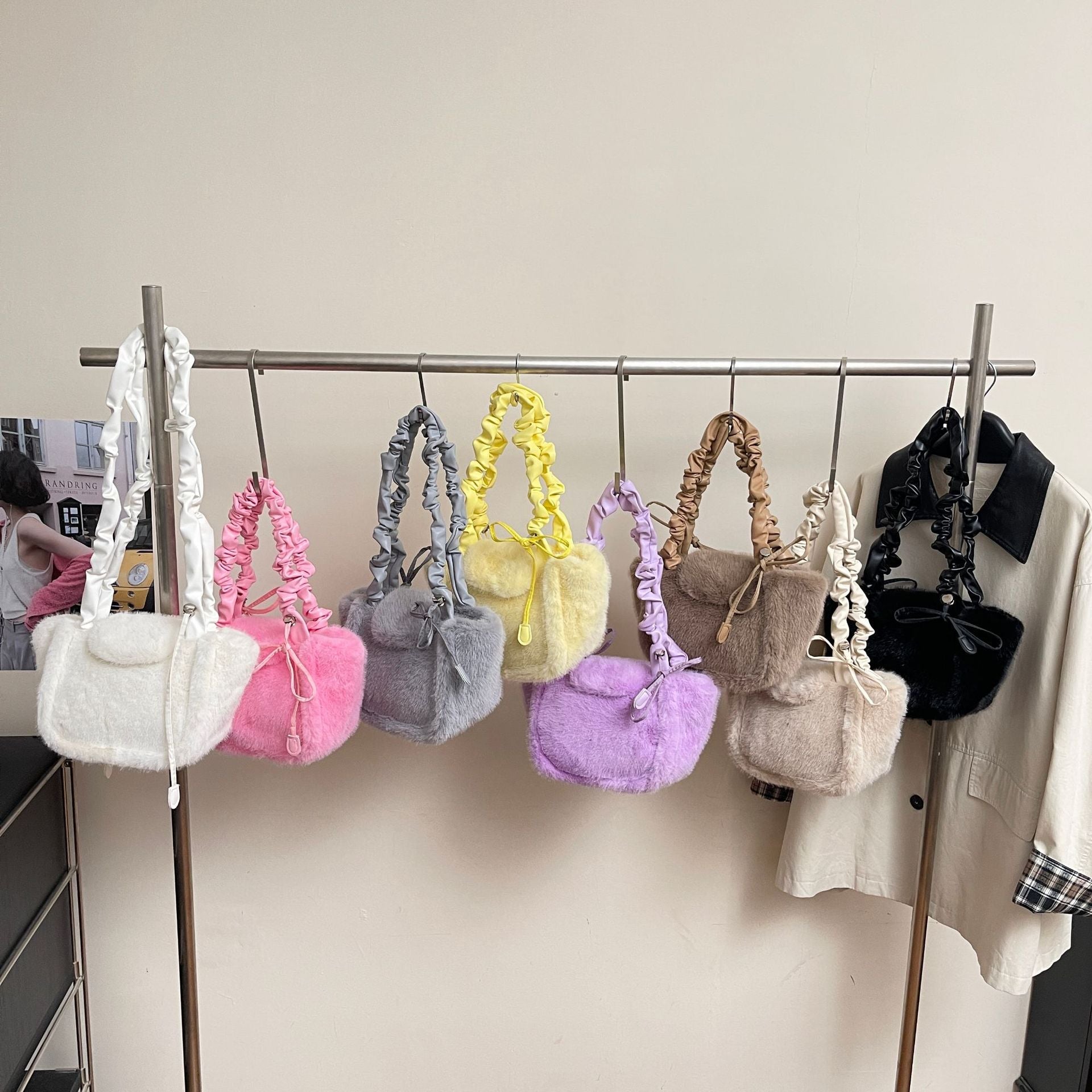 Cute Plush Vegetable Basket Shoulder Bag