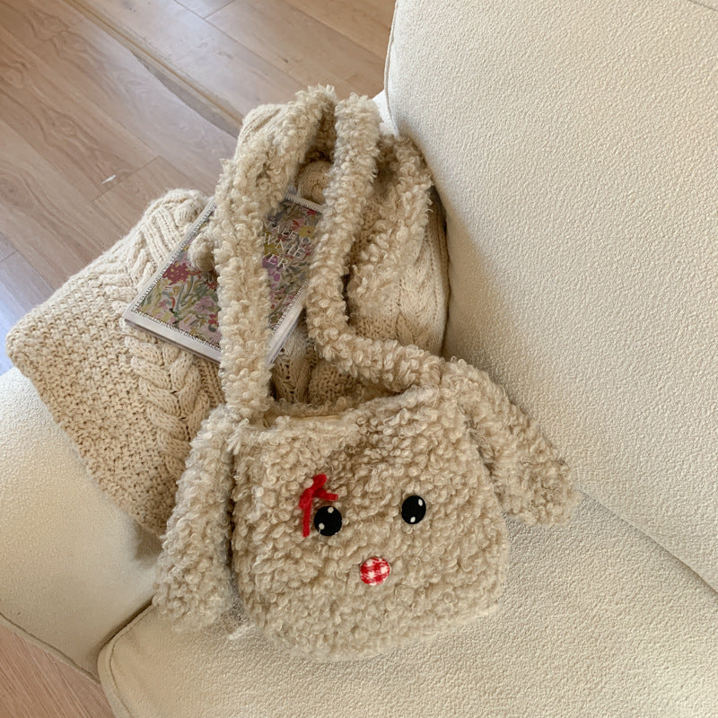 Cute Plush Puppy Shoulder Bag for Girls