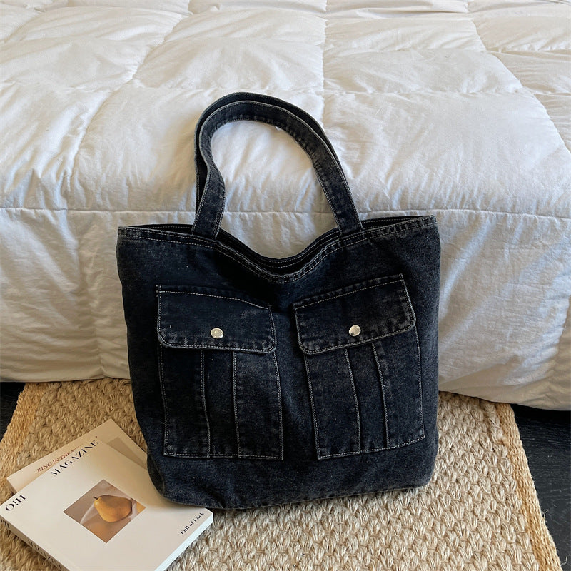 Personality Denim Commuter Bag Large Capacity Casual Tote