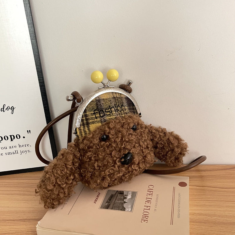 Cute Teddy Dog Clip Shoulder Bag Fashion Messenger Bag