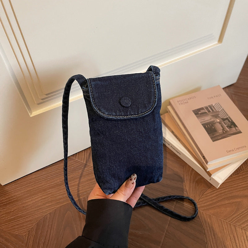 Trendy Retro Denim Messenger Bag - Versatile Lightweight Shoulder Bag