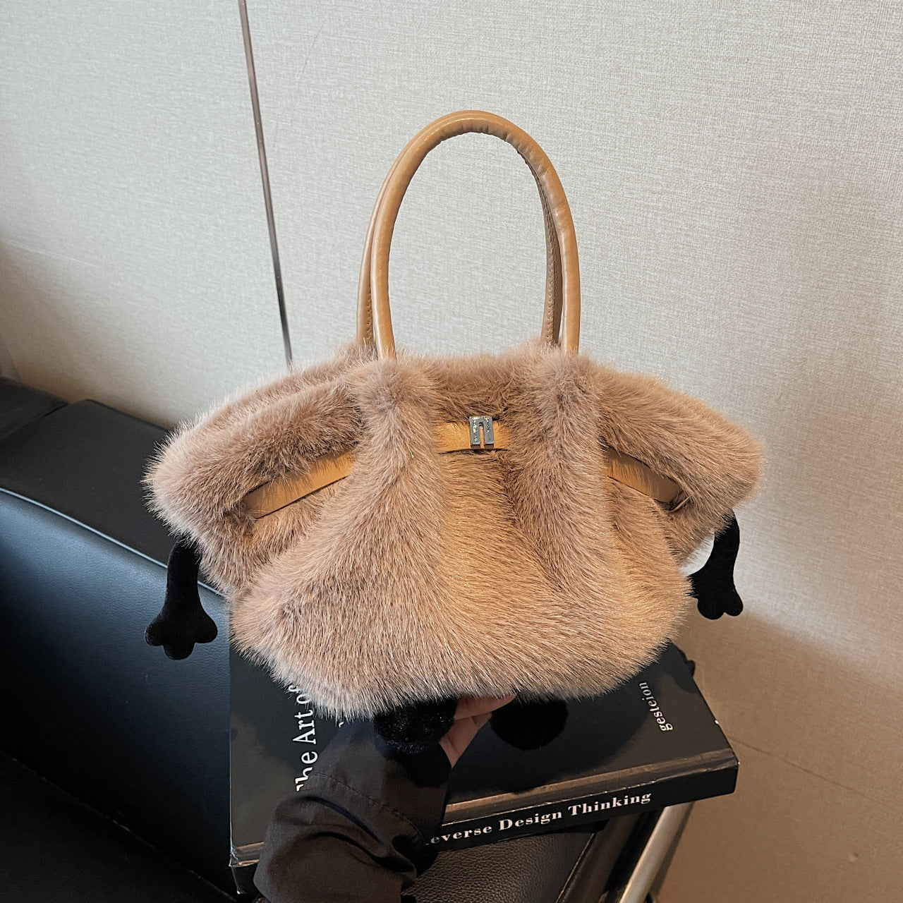 Demellier Pleated Plush Shoulder Bag - Cute Trendy Bucket Style