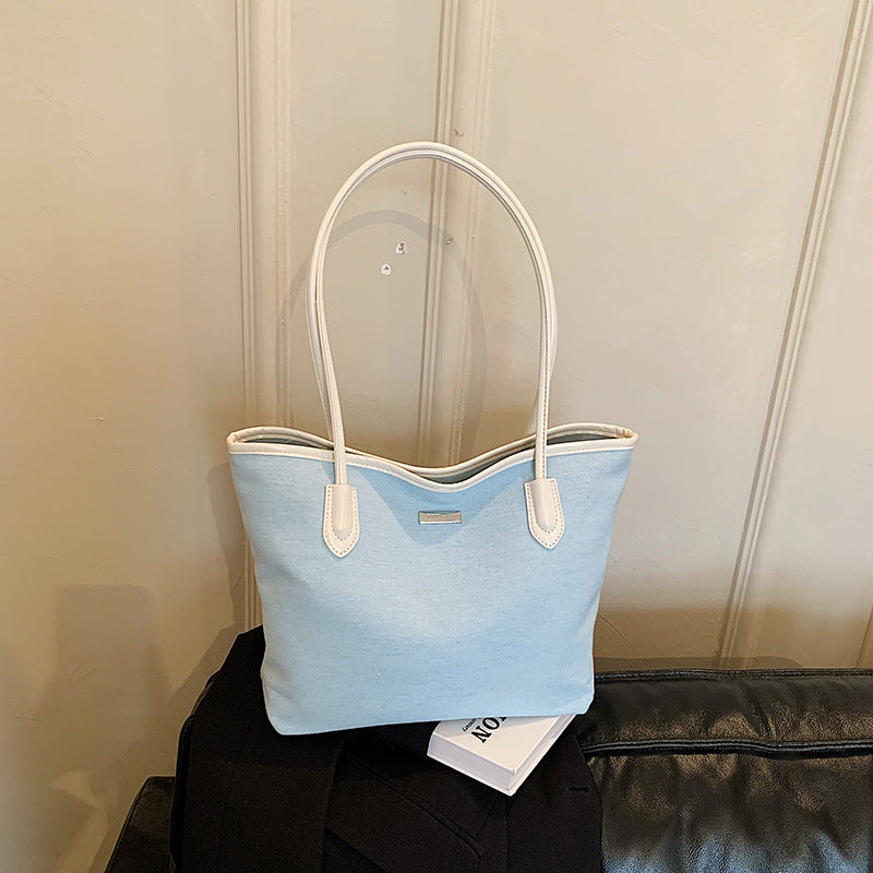 Commuting Denim Shoulder Bag High-End Versatile Tote