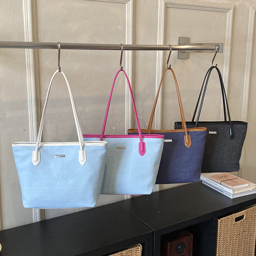 Commuting Denim Shoulder Bag High-End Versatile Tote