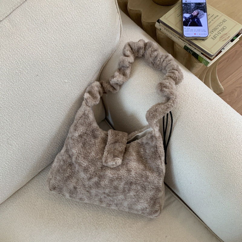 Niche Plush Fashion Women's Shoulder Bag Large Capacity Portable Messenger