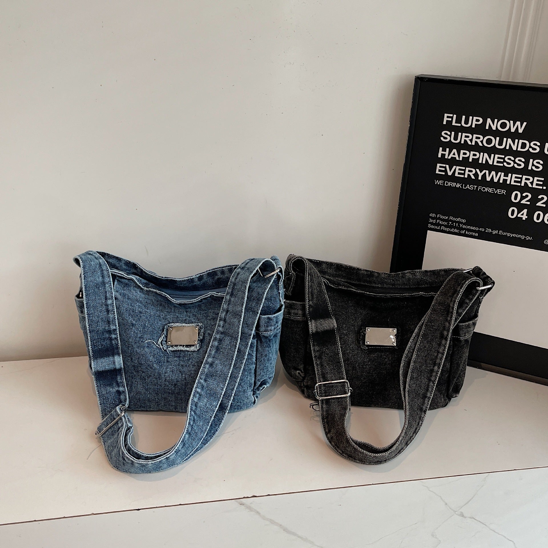 Trend Denim Bag Large Capacity Shoulder Messenger Bag