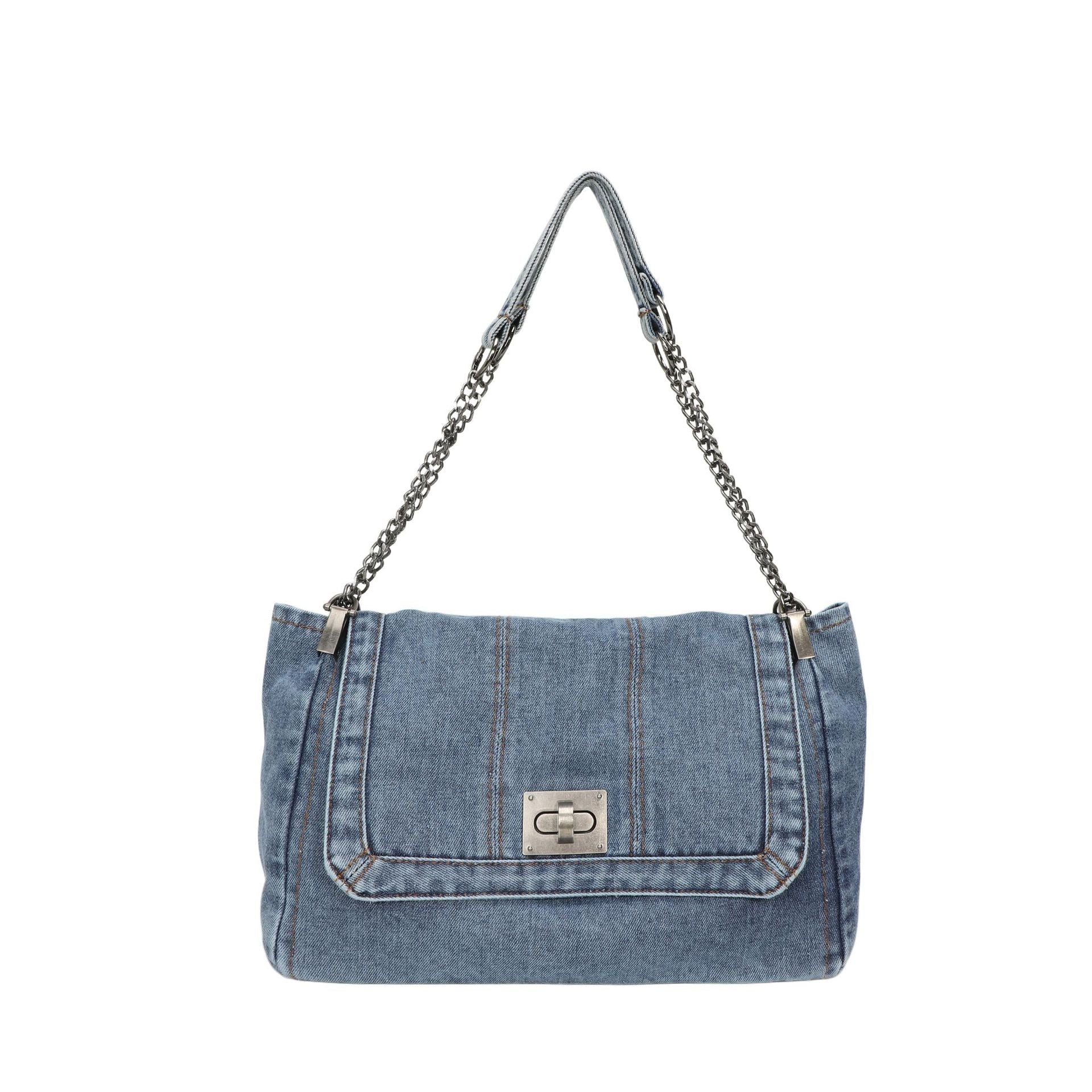 Denim Canvas Tote Bag Retro Commuter Shoulder Bag