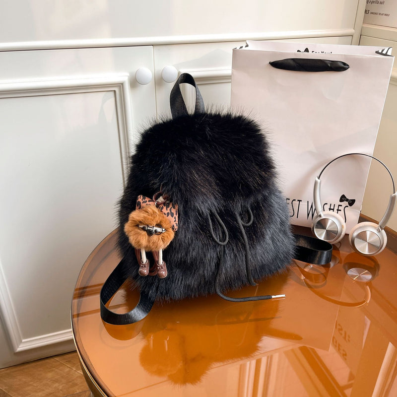 Fashionable Fluff Student Schoolbag Backpack