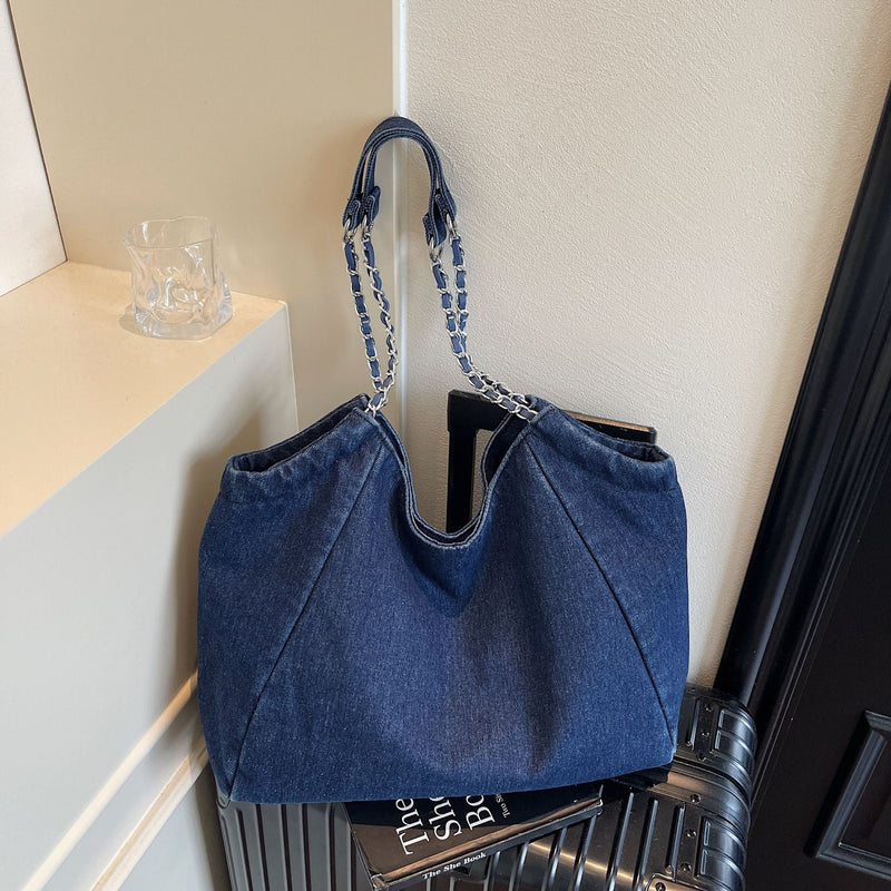 Autumn Messenger Bag Women's Denim Casual Commuter Shoulder Bag