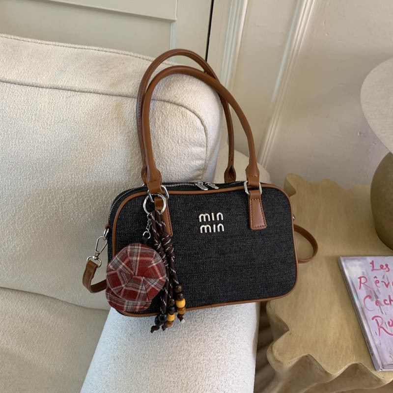 Miu Large-Capacity Square Denim Shoulder Bag