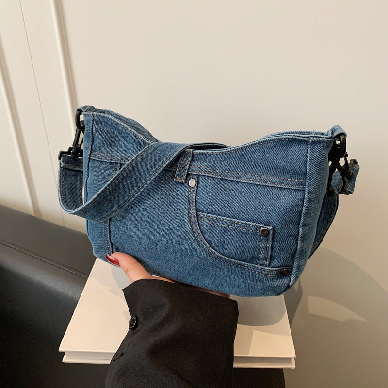 Literary Artistic Mori Denim Small Satchel Casual Retro Shoulder Bag