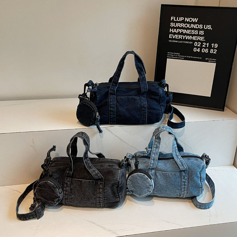 Denim Handbag Women's Shoulder Bag Casual Trendy Mother Bag