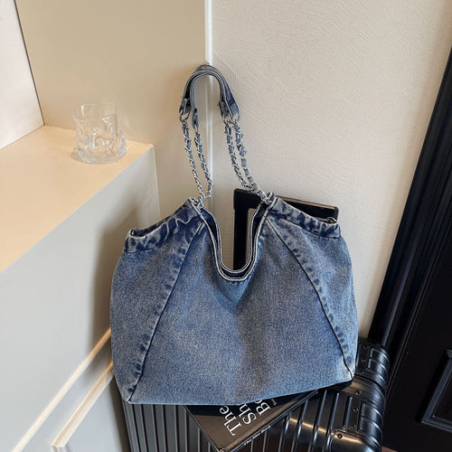 Autumn Messenger Bag Women's Denim Casual Commuter Shoulder Bag