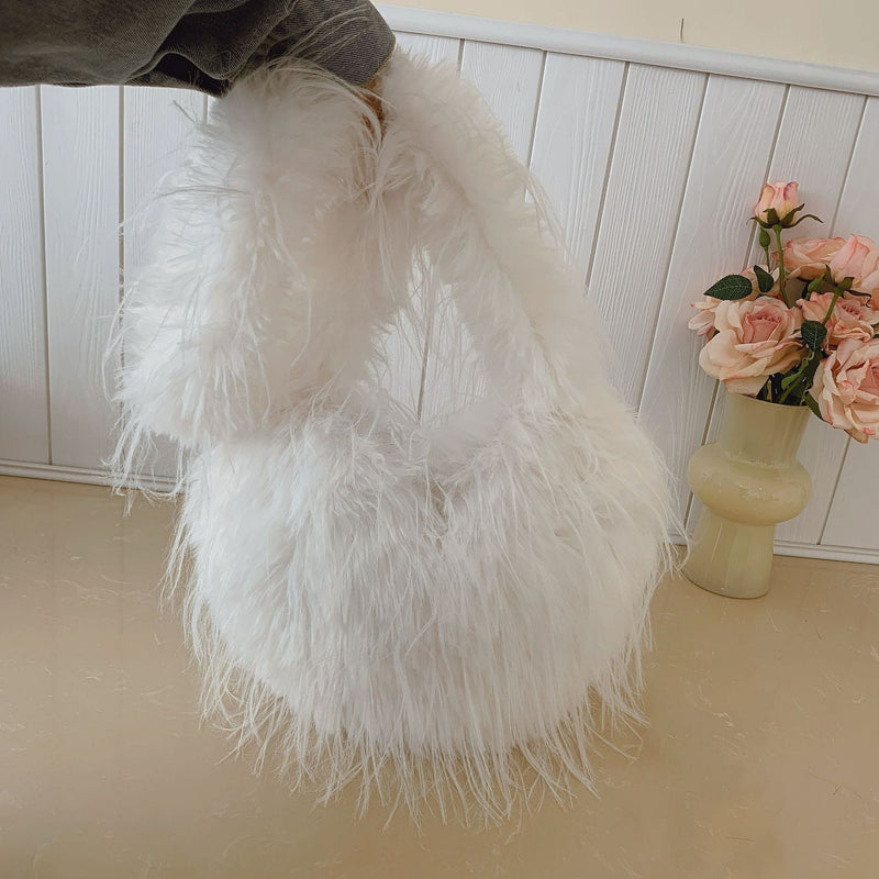 Fringed Heart Plush Bag Spice Girl Shoulder Bag