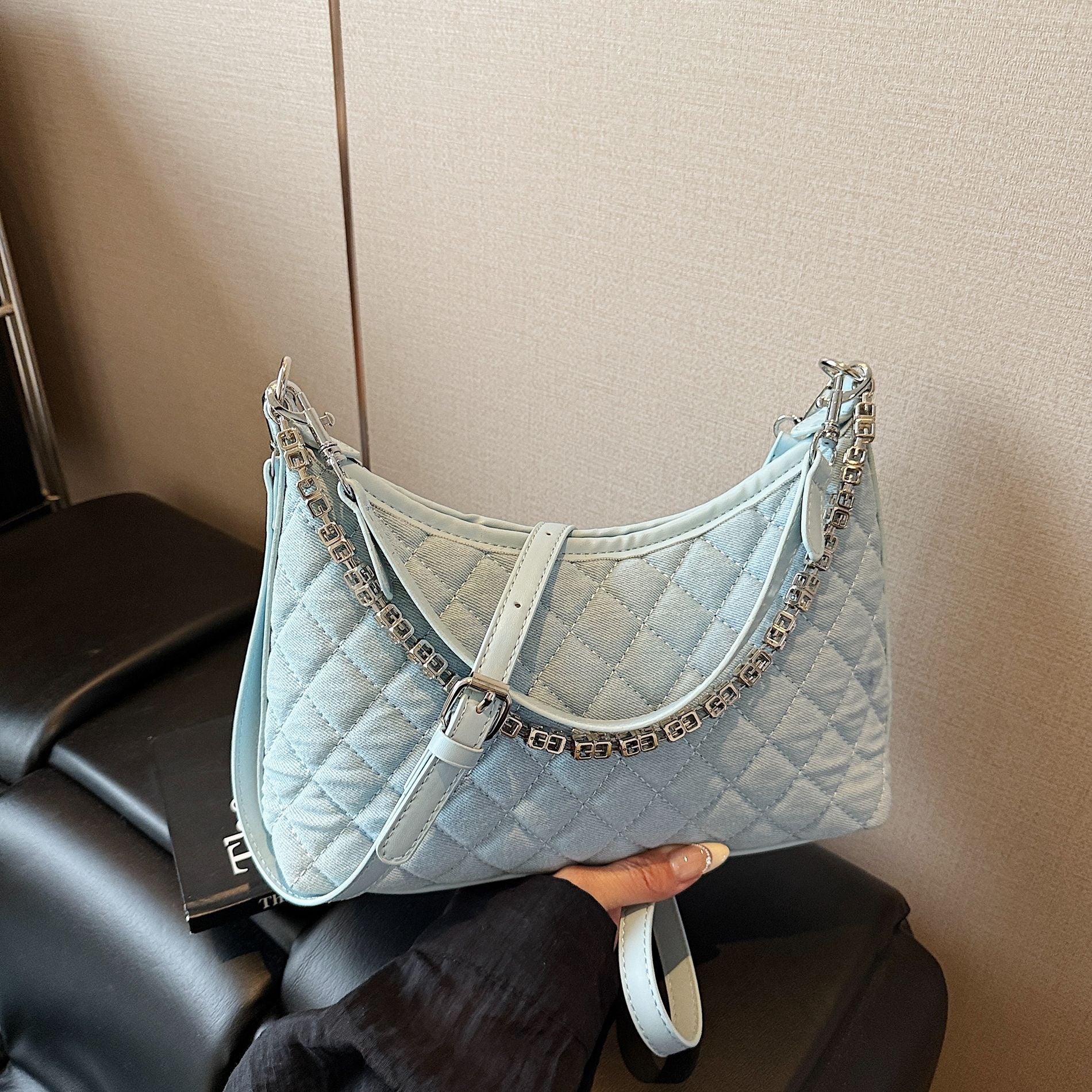 Denim Rhombus Shoulder Bag Large Capacity Crossbody Women's Bag
