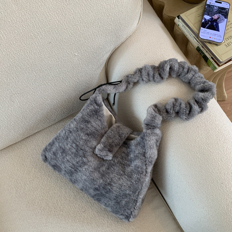Niche Plush Fashion Women's Shoulder Bag Large Capacity Portable Messenger