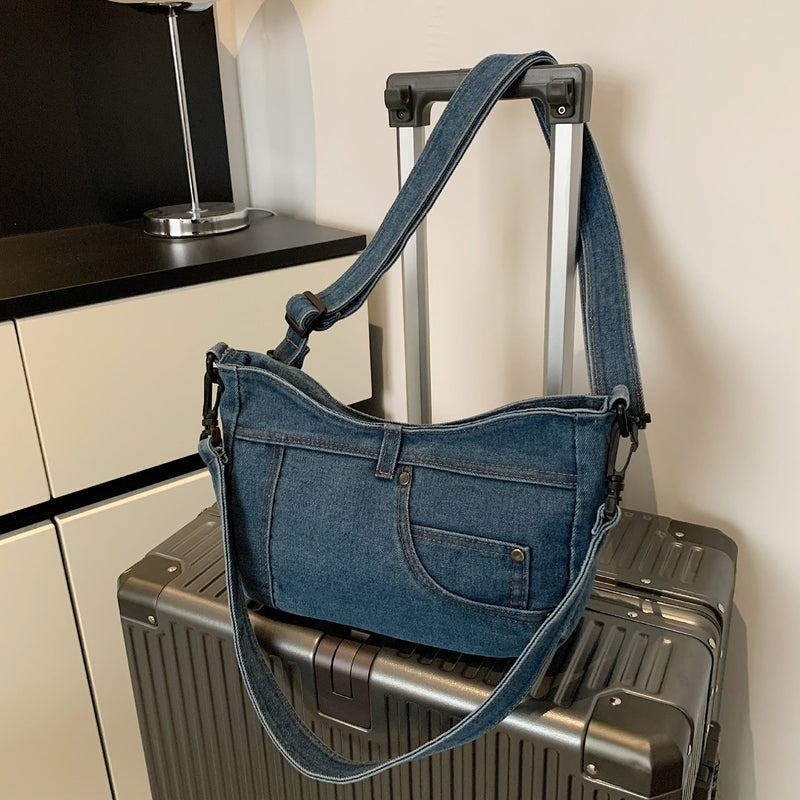 Literary Artistic Mori Denim Small Satchel Casual Retro Shoulder Bag