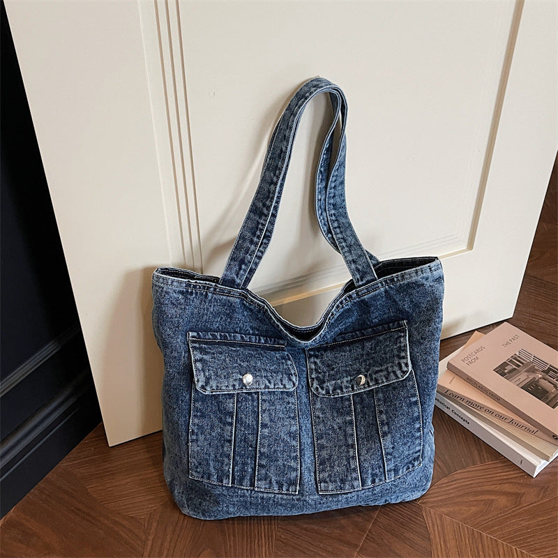 Personality Denim Commuter Bag Large Capacity Casual Tote