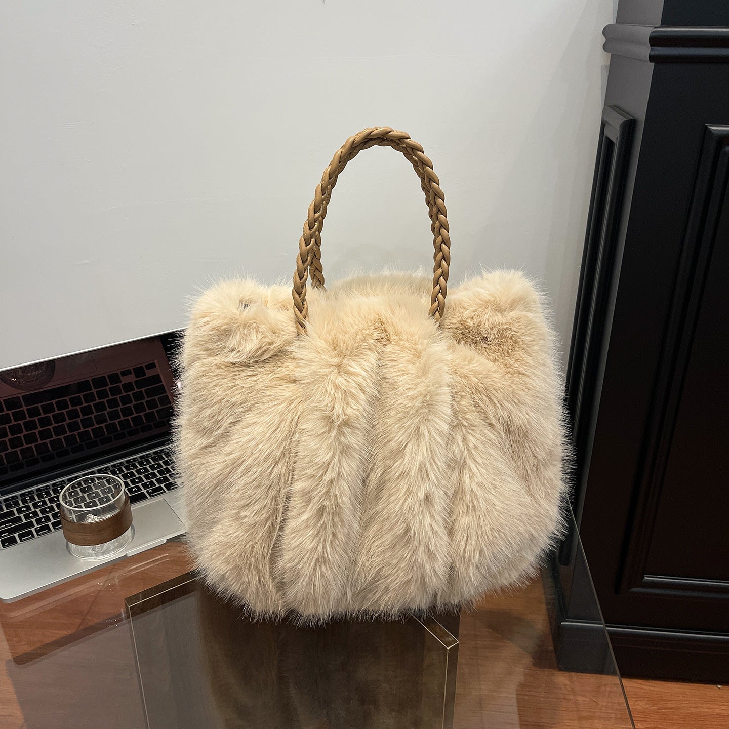 Fashion Plush Cloud Bag Large Capacity Fluffy Tote Casual Shoulder Bag