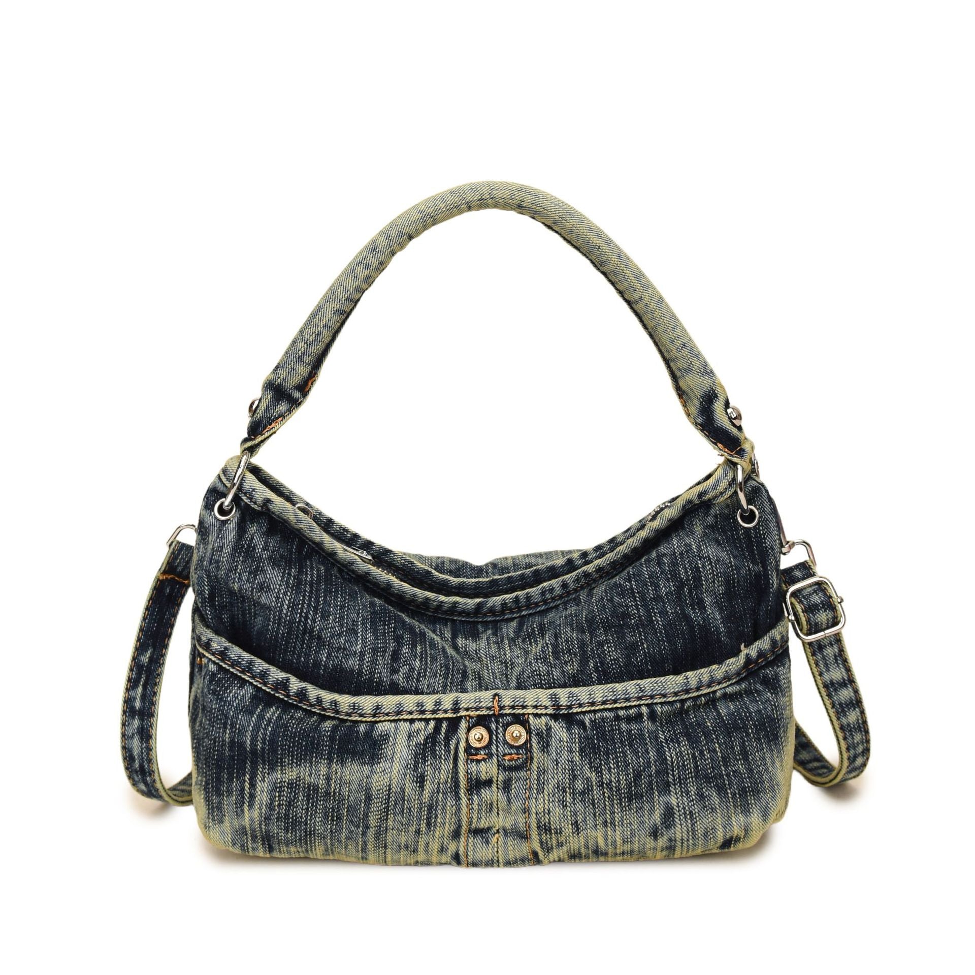 One Shoulder Messenger Bag Women's Commuter Denim Handbag