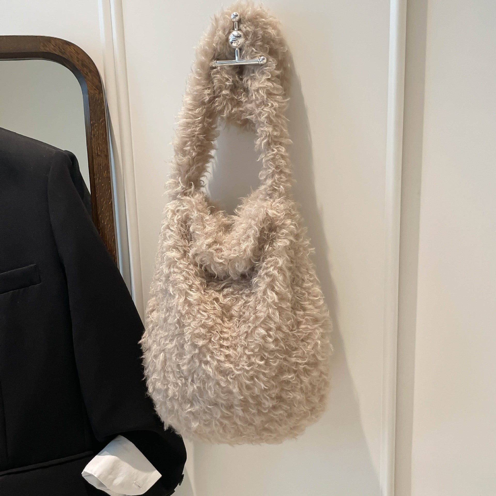 Light Luxury Plush Shoulder Bag for Women