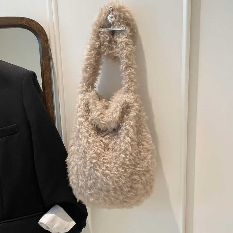 Light Luxury Plush Shoulder Bag for Women