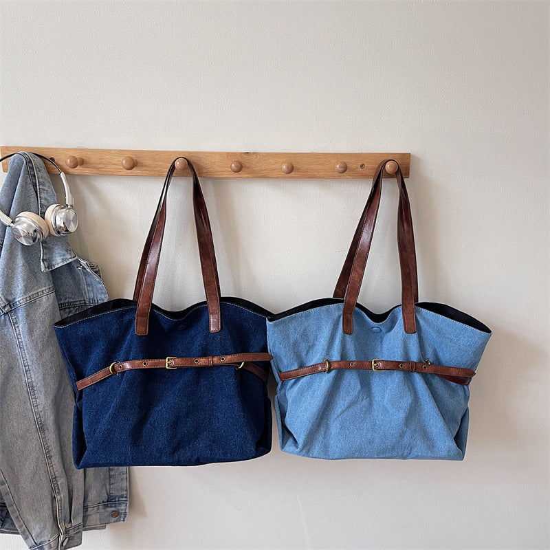 Large-Capacity Canvas Tote Bag for Commuting