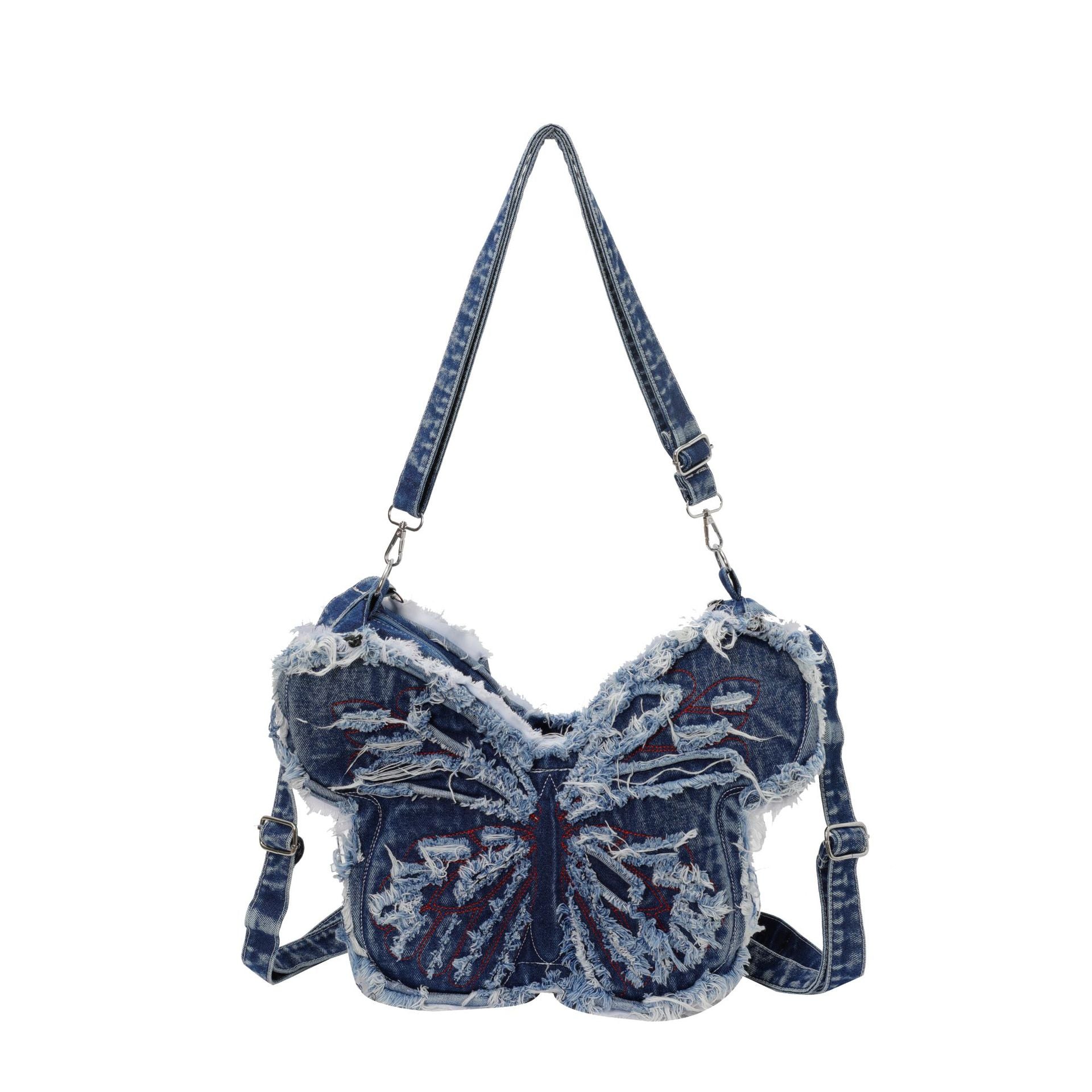 Butterfly Denim Shoulder Bag - Spice Girl Style