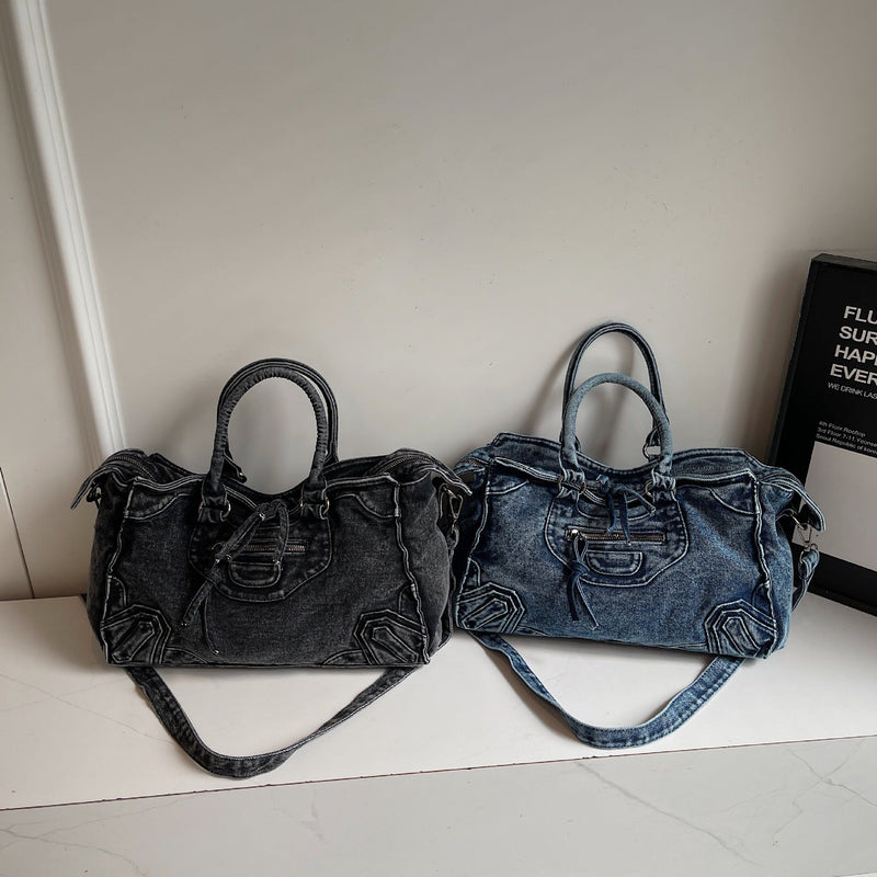 Personalized Denim Shoulder Bag - Classic Retro Messenger