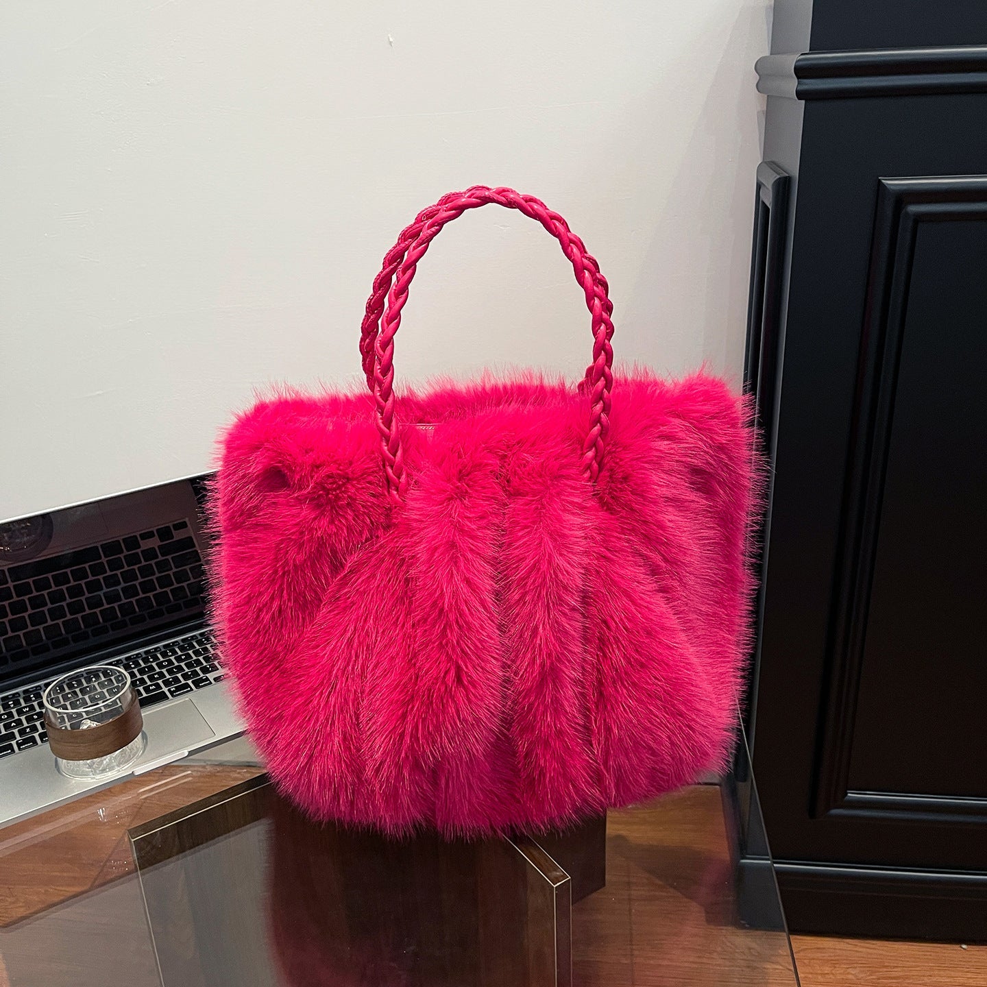Fashion Plush Cloud Bag Large Capacity Fluffy Tote Casual Shoulder Bag