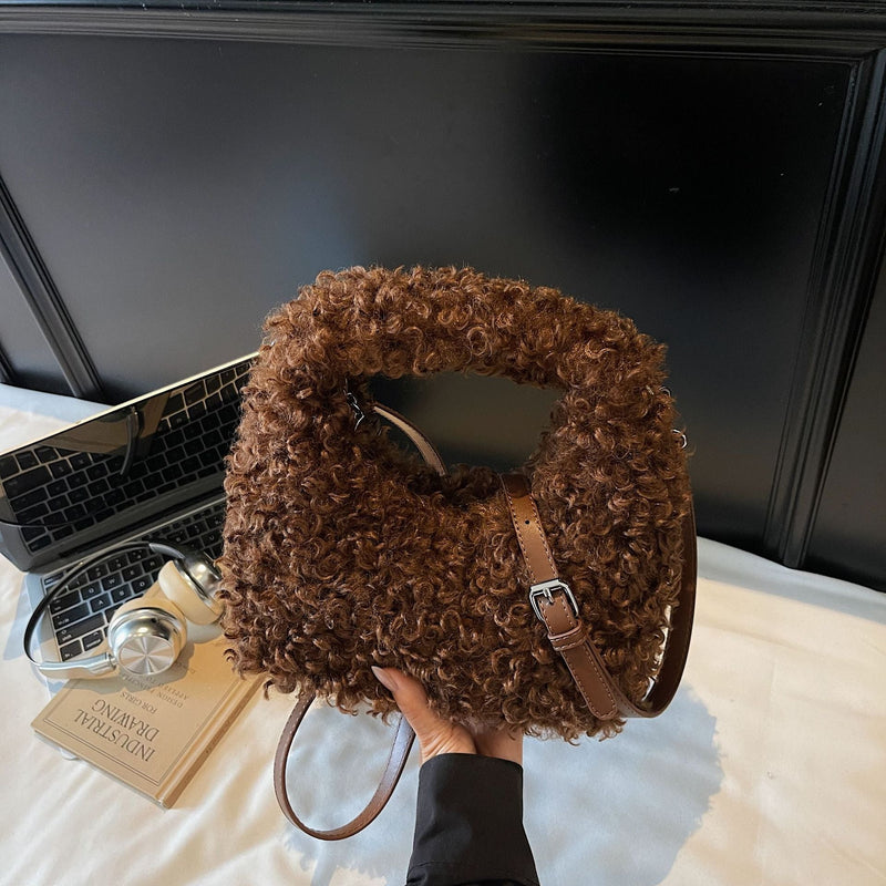 Cute Plush Shoulder Bag Fashion Trend Commuter Messenger