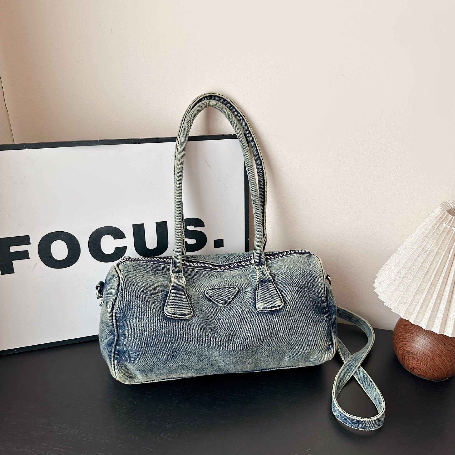 Versatile Women's Large-Capacity Denim Shoulder Bag