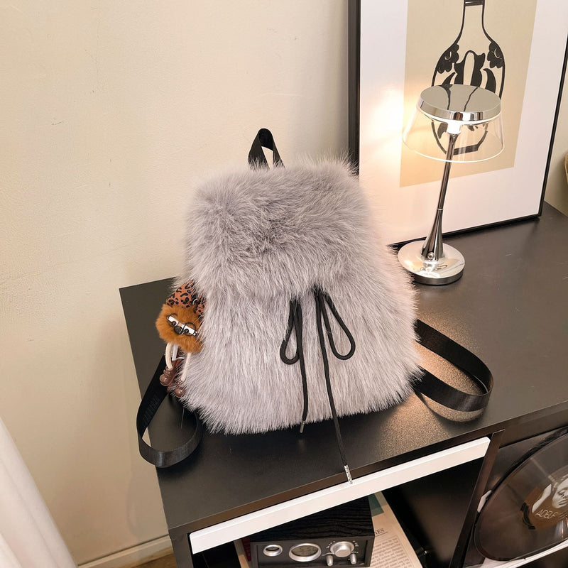 Fashionable Fluff Student Schoolbag Backpack
