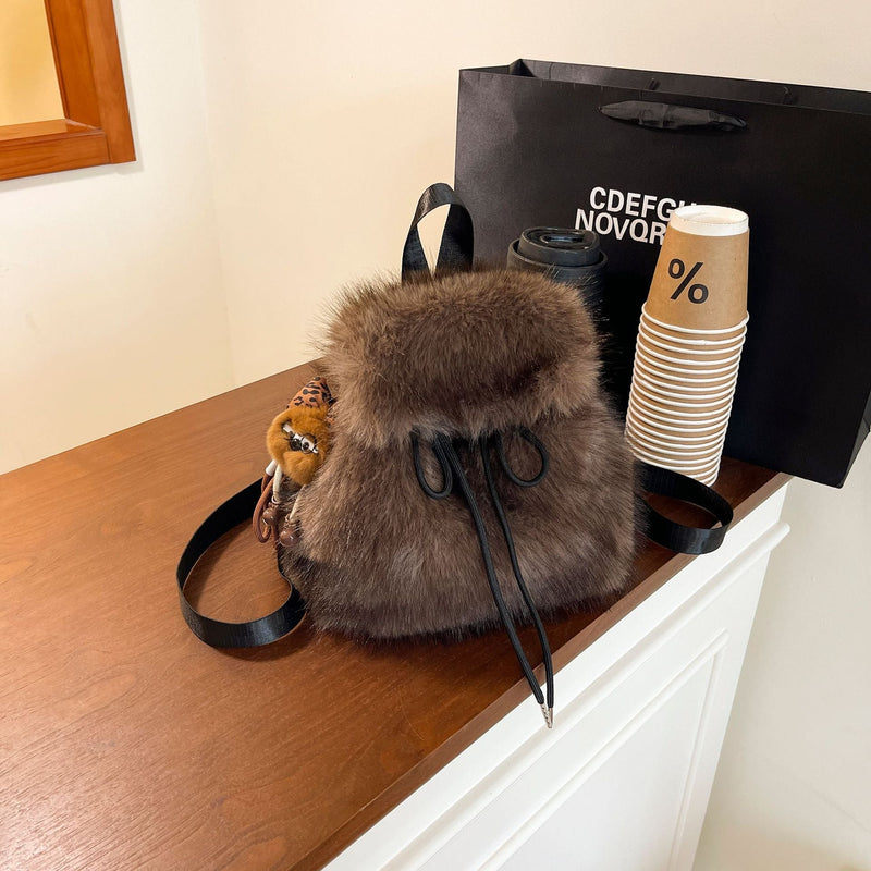 Fashionable Fluff Student Schoolbag Backpack