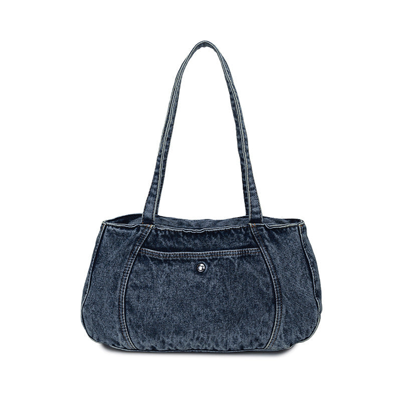 Denim Large-Capacity Armpit Bag, Old-Ed Shoulder Bag, Casual Commuter Light Travel Bag