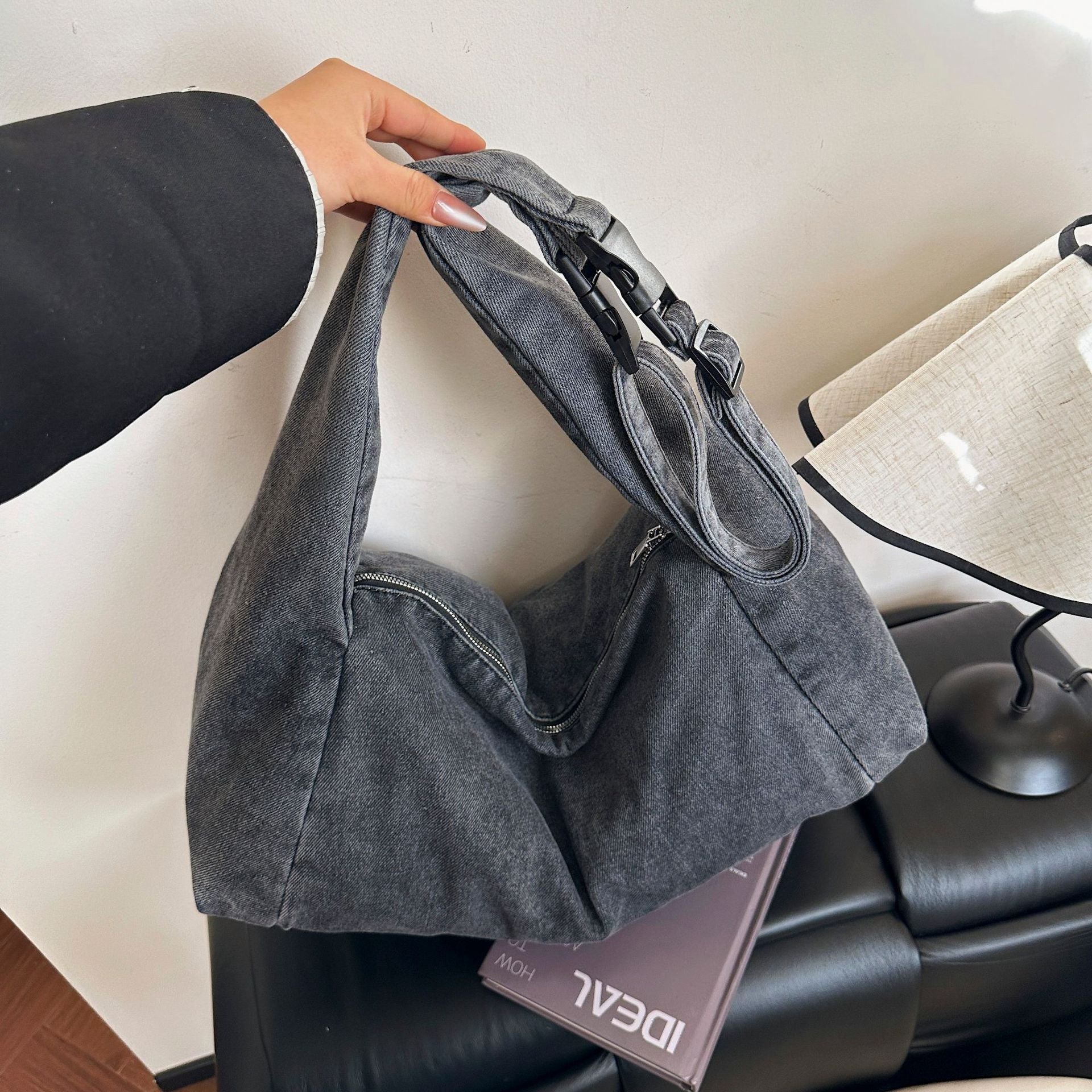 Large Capacity Denim Dumpling Bag Spice Girl Shoulder Bag