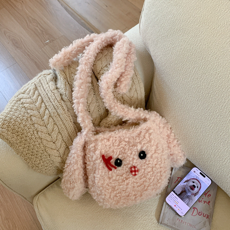 Cute Plush Puppy Shoulder Bag for Girls