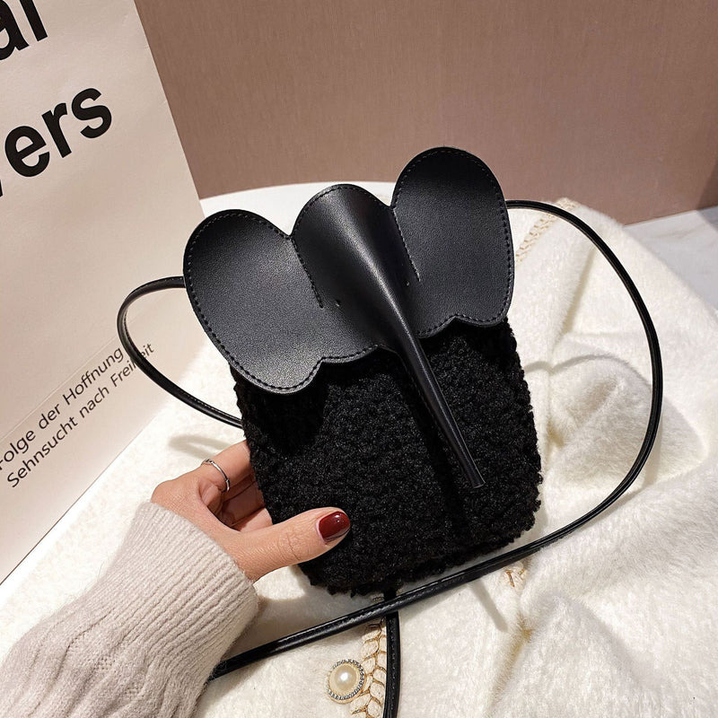 Lamb Wool Splicing Small Square Bag Fashion Messenger Bag