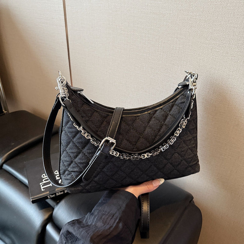 Denim Rhombus Shoulder Bag Large Capacity Crossbody Women's Bag