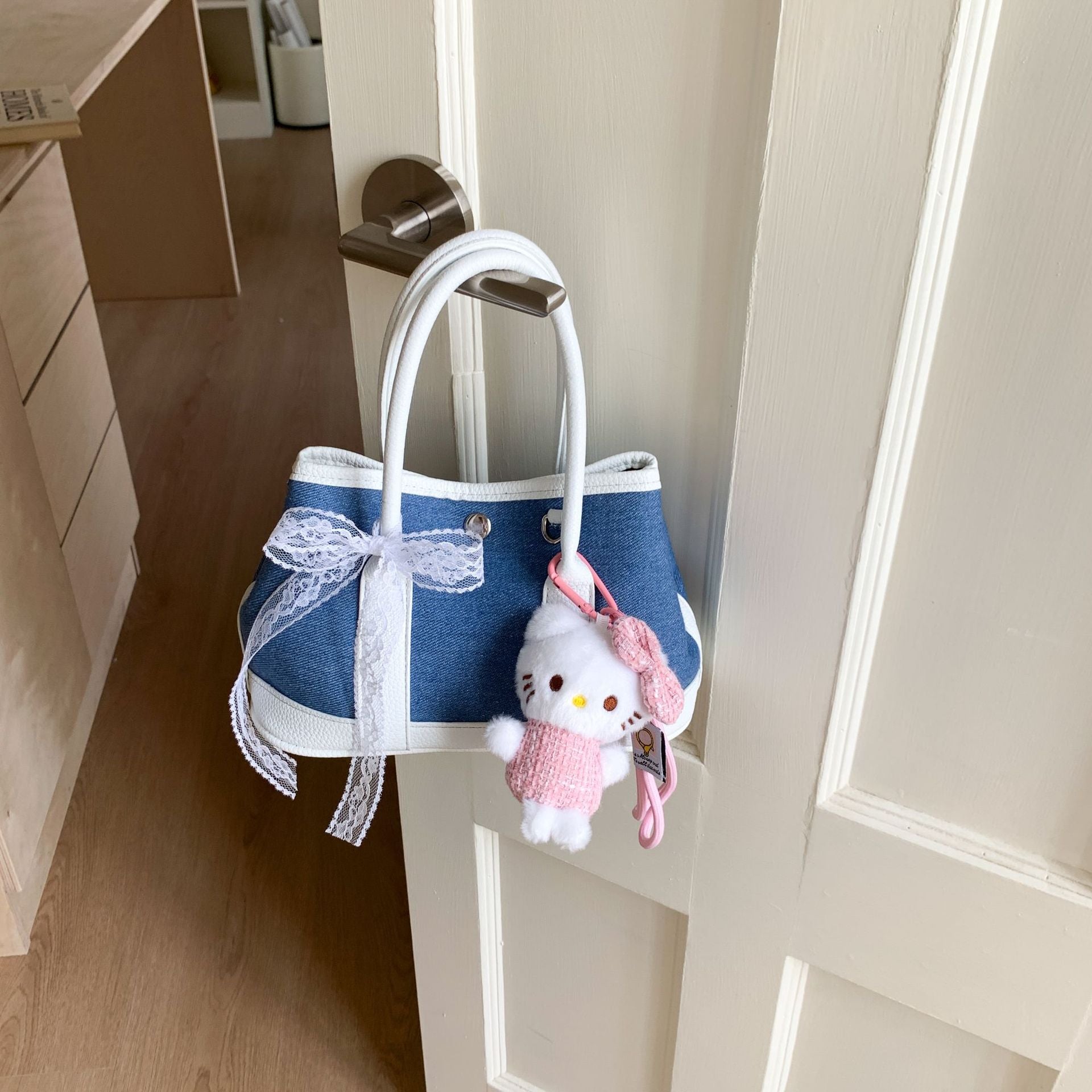 Dongdaemun Denim Mini Tote Shoulder Bag