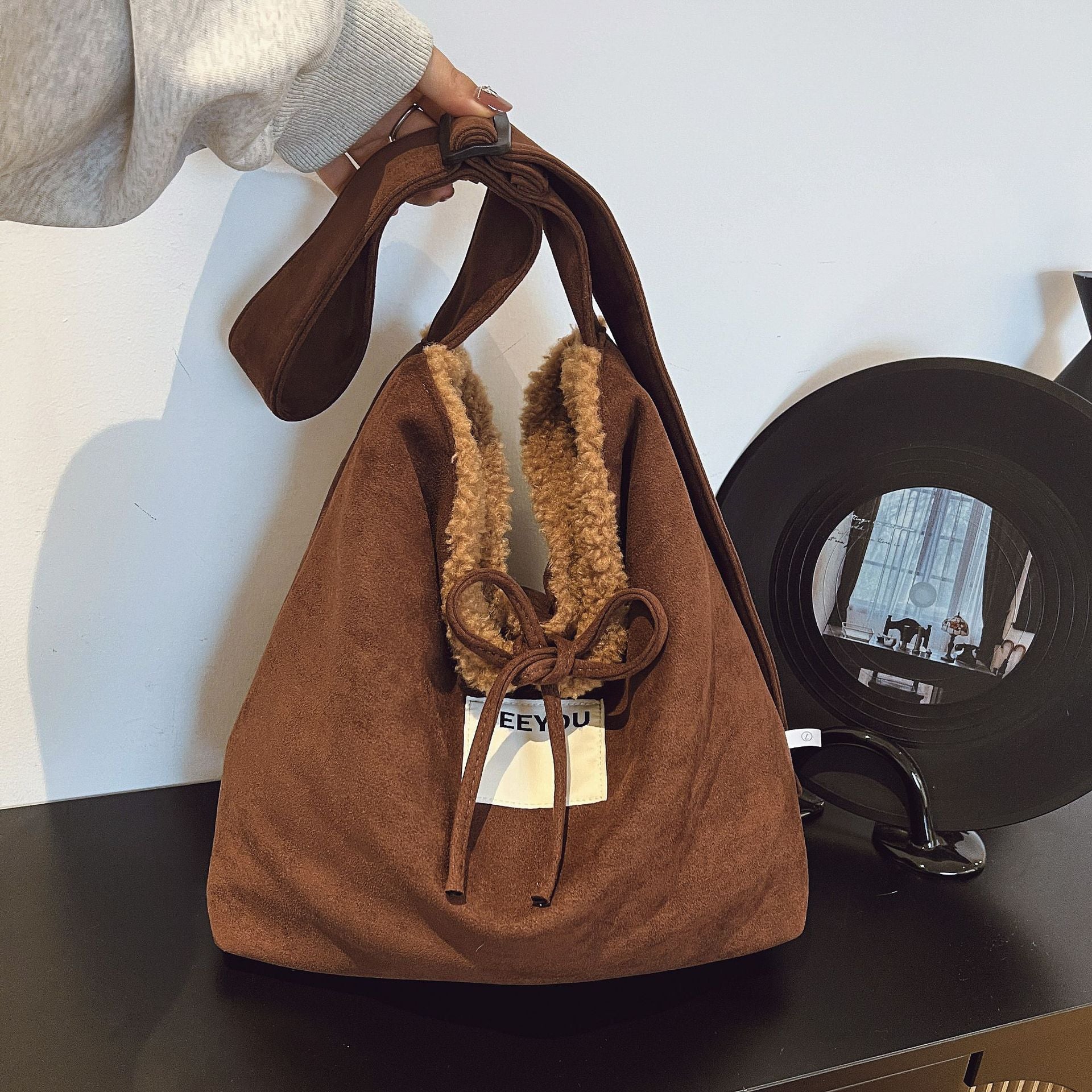 Double-Sided Bucket Bag Large-Capacity Casual Tote