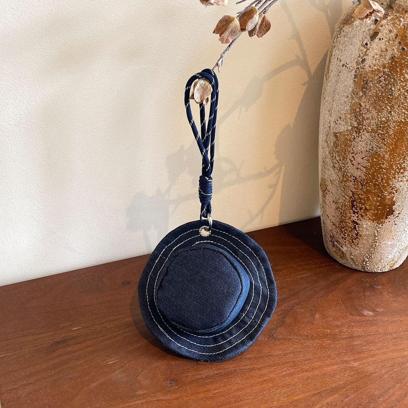 Creative Hat Change Mini Denim Headphones Storage Handbag
