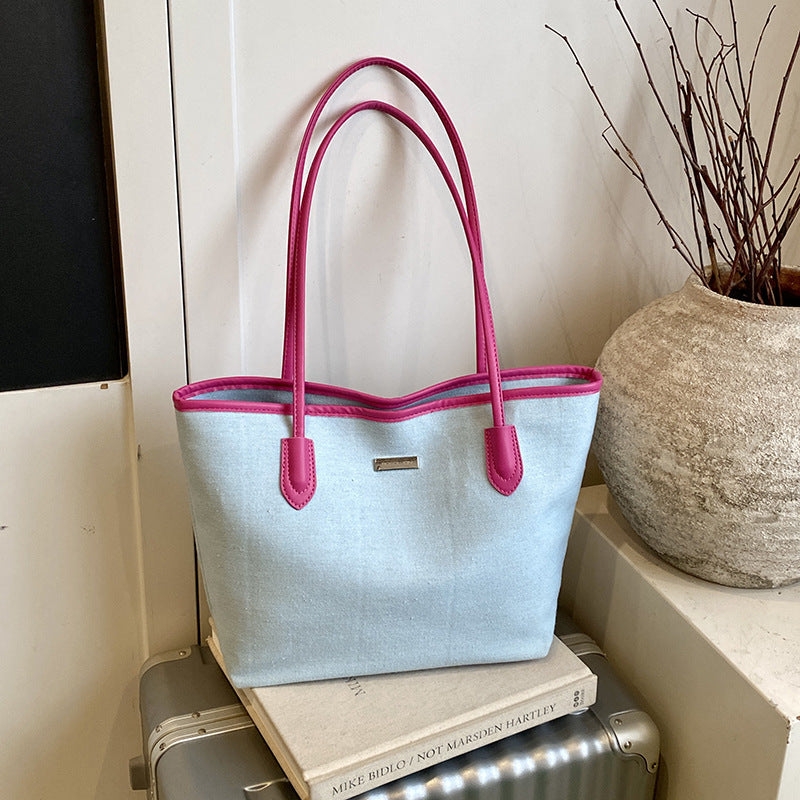 Commuting Denim Shoulder Bag High-End Versatile Tote