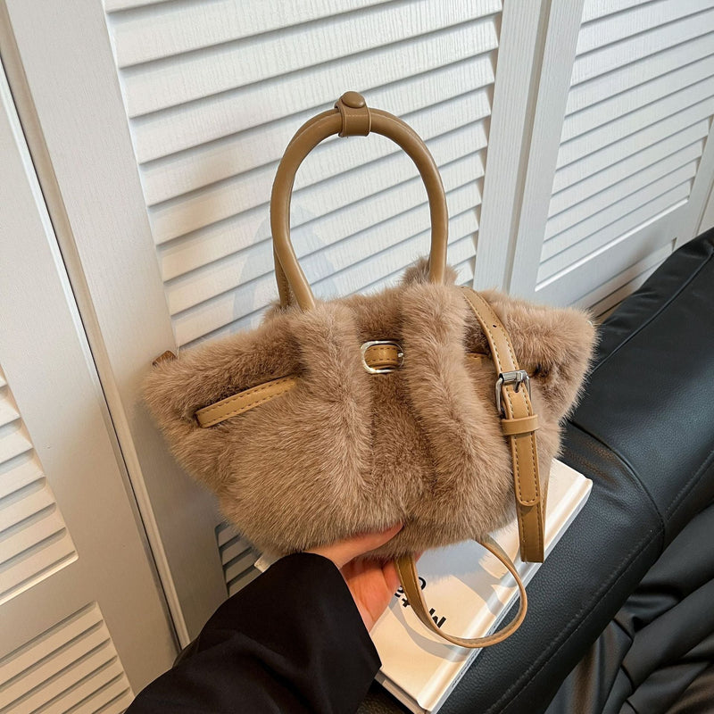 Demellier Women's Plush Splicing Shoulder Crossbody Bag