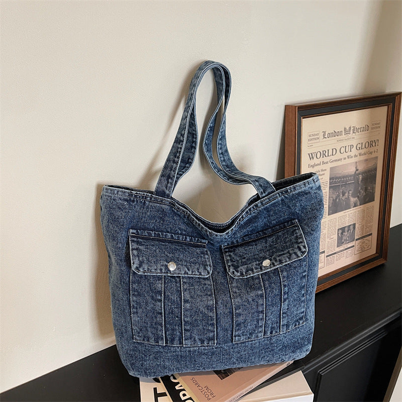Personality Denim Commuter Bag Large Capacity Casual Tote