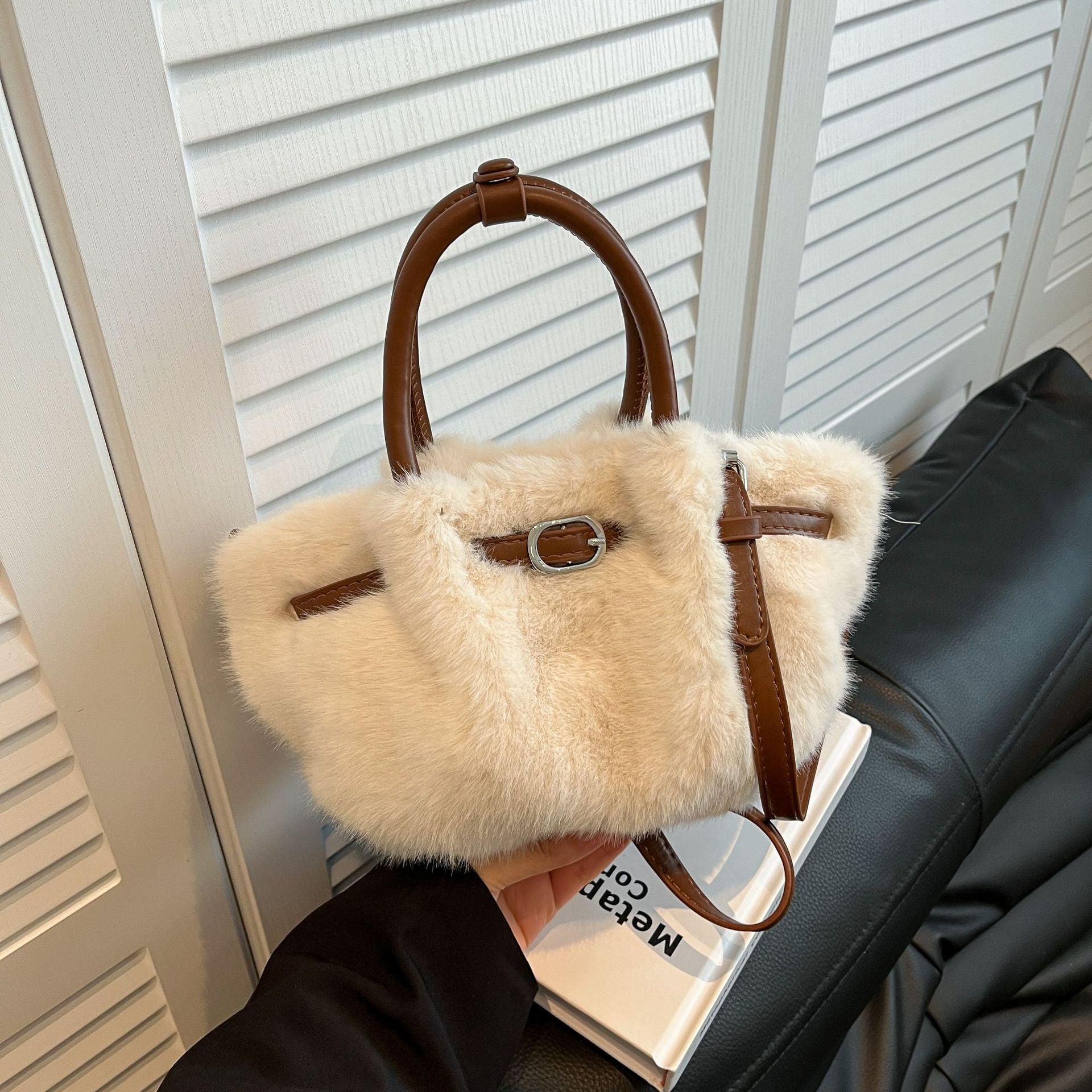 Demellier Women's Plush Splicing Shoulder Crossbody Bag